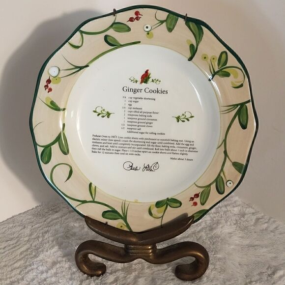 Paula Deen Home For The Holidays "Ginger Cookies" Recipe Plate - Picture 5 of 5